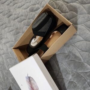 Black Leather Ballet Flats